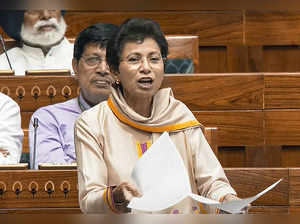 **EDS: VIDEO GRAB VIA SANSAD TV** New Delhi: Congress MP Kumari Selja speaks in ...