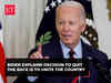 Joe Biden's first address after quitting US Presidential race: 'Passing the torch to next-gen…'
