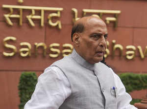 New Delhi: Union Defence Minister Rajnath Singh during the Monsoon session of th...