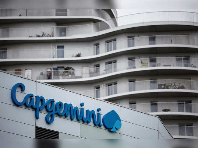 FILE PHOTO: Capgemini logo at the company's office in Nantes
