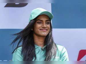 Bengaluru: Badminton player PV Sindhu during the launch of Bridgestone Dueler Al...