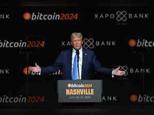 Republican presidential nominee Donald Trump attends the crypto conference in Nashville