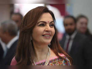 India's Nita Ambani attends the inauguration of the Indian House at the 2024 Sum...