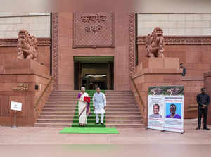 New Delhi: Union Finance Minister Nirmala Sitharaman along with Finance MoS Pank...