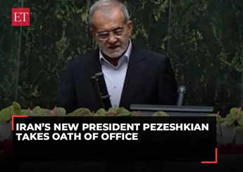 Iran's new president Pezeshkian takes oath of office at the parliament in Tehran