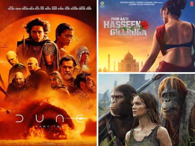'Dune: Part Two', 'Phir Aayi Hasseen Dillruba' and 'Kingdom of the Planet of the Apes' posters