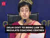 Delhi govt to bring law to regulate coaching centres: Delhi Min Atishi on UPSC aspirants’ deaths