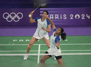 India's Tanisha Crasto and Ashwini Ponnappa play against Australia's Setyana Map...