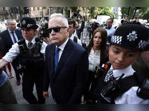 London : Former BBC news presenter Huw Edwards (C-L) arrives at Westminster Magi...