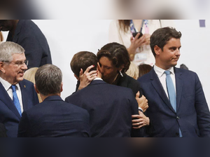 Emmanuel Macron's awkward embrace with sports minister at Paris Olympics 2024 draws criticism