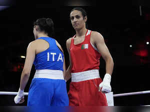 Imene Khelif, Algeria boxer who had gender test issue, wins first Olympic fight when opponent quits