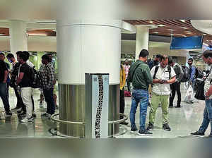 Passengers of the diverted flight at Muscat airport