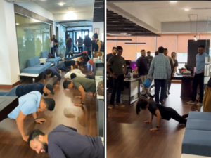 Nithin Kamath, a stroke survivor, takes part in push-up challenge with Zerodha employees. Watch here