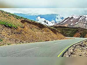 A file photo shows a stretch of the Leh-Manali highway
