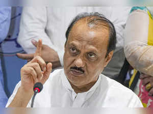 Mumbai: NCP (Ajit faction) President Ajit Pawar addresses during a press confere...