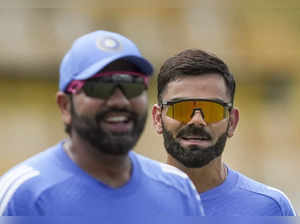 Colombo: India’s captain Rohit Sharma and Virat Kohli before the first ODI crick...