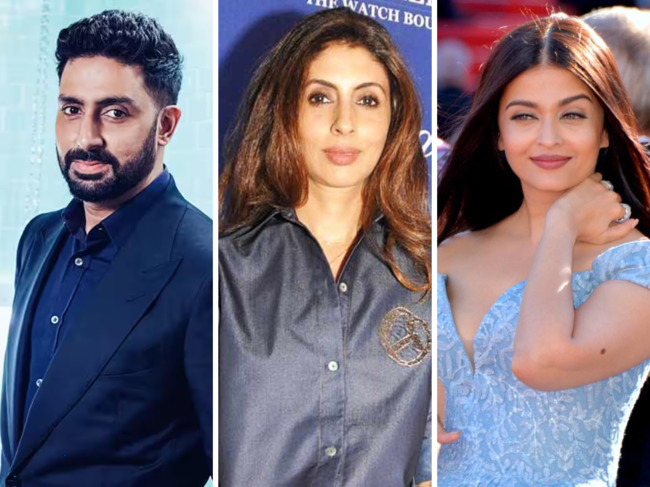 Abhishek Bachchan, Shweta Bachchan and Aishwarya Rai