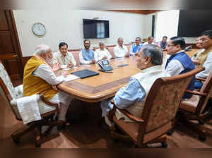 **EDS: HANDOUT IMAGE** New Delhi: Prime Minister Narendra Modi during a meeting ...