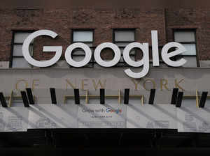 FILE PHOTO: A Google sign is pictured on a Google building