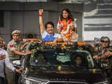 In Pics: Olympics double-medal winner Manu Bhaker gets rousing welcome in India