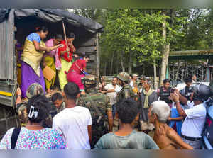 Jiribum: People who were displaced by the ethnic violence in Manipur being taken...