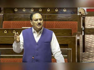 **EDS: VIDEO GRAB VIA SANSAD TV** New Delhi: Union Minister JP Nadda speaks in t...