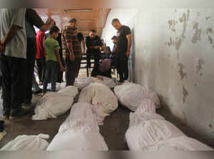 Aftermath of an Israeli strike on a school sheltering displaced people in Gaza City