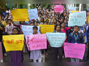 Bengaluru: Resident doctors protest against the sexual assault and killing of a ...