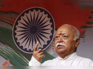 Nagpur: Rashtriya Swayamsevak Sangh (RSS) chief Mohan Bhagwat addresses the gath...