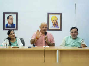 Sunita Kejriwal, Manish Sisodia and Gopal Rai