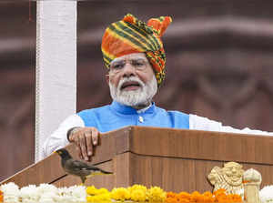 New Delhi: Prime Minister Narendra Modi addresses the nation from the Red Fort o...