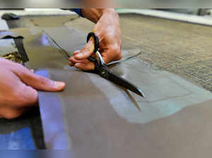 FILE PHOTO: Production of leather goods in Tuscany