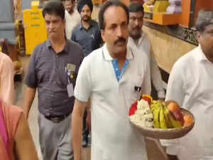 ISRO Chairman Somanath visits Chengalamamma Temple to offer prayers ahead of SSLV D3 launch