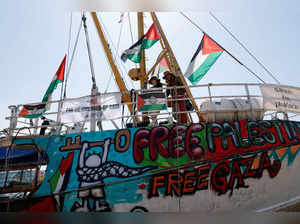 Freedom Flotilla Coalition ship 'Handala' prepares to sail for Gaza