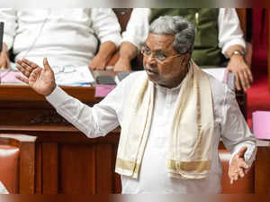 Bengaluru: Karnataka Chief Minister Siddaramaiah speaks during the Karnataka Leg...