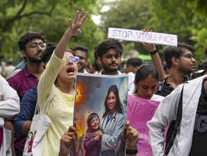 New Delhi: Doctors, medical professionals and students stage a protest march dem...