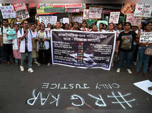 Kolkata: People protest against the recent alleged rape and murder of a trainee ...