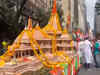 US: India Day Parade held in New York, carnival float featuring Ram Mandir part of parade