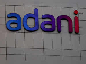 FILE PHOTO: The logo of the Adani Group is seen on the facade of its Corporate House on the outskirts of Ahmedabad, India