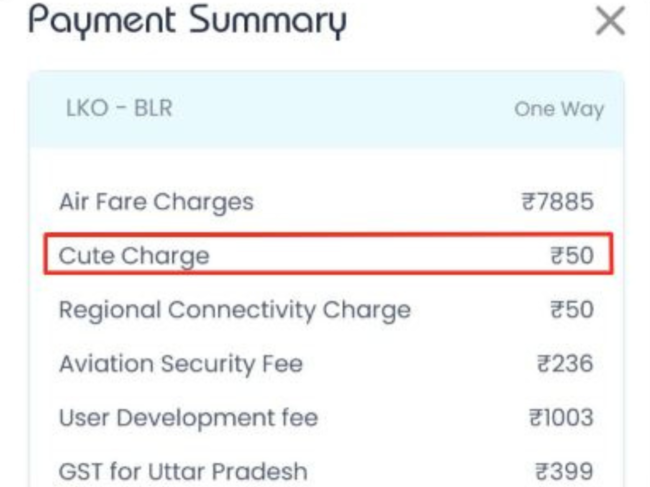 IndiGo's 'Cute Fee' charge