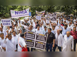 Gurugram: Doctors of Indian Medical Association (IMA) and National Integrated Me...