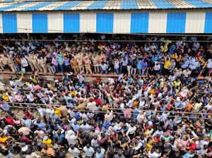 Thane, Aug 20 (ANI): A large group of people gather to stage a massive protest a...