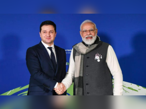 Prime Minister Narendra Modi holds a bilateral meeting with President of Ukraine Volodymyr Zelensky