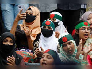 Activists protest against Bangladeshi former PM Hasina at University of Dhaka's TSC, in Dhaka