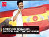 Chennai: Tamil actor Vijay unveils his political party Tamilaga Vettri Kazhagam's (TVK) flag, symbol