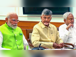 PM Modi with Chandrababu Naidu and Nitish Kumar