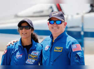 FILE PHOTO: NASA astronauts arrive ahead of the launch of Boeing's Starliner-1 Crew Flight Test (CFT) in Cape Canaveral