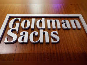 FILE PHOTO: The Goldman Sachs company logo is on the floor of the NYSE in New York