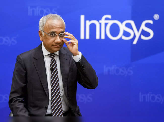 Bengaluru: Infosys CEO and MD Salil Parekh during the announcement of Quarter 1 ...