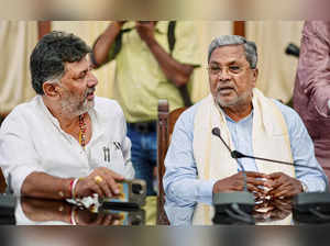 **EDS: IMAGE VIA CMO** Bengaluru: Karnataka Chief Minister Siddaramaiah and Depu...